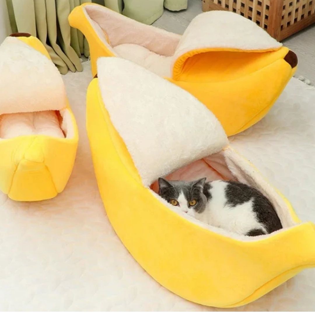 Cama em Formato de Banana para Gatos